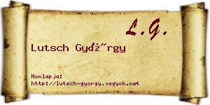 Lutsch György névjegykártya